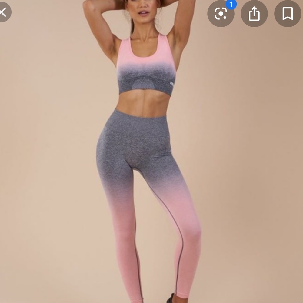 Gymshark grey and pink ombré sports bra
